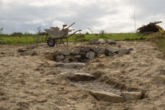 Sand eingearbeitet